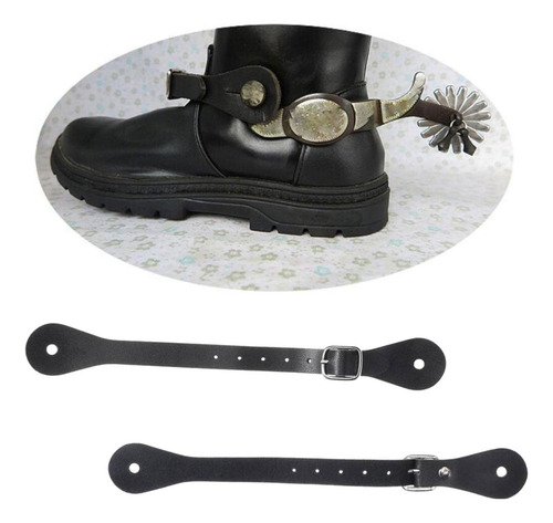 Correas De Espolón Ajustables, 1 Par, Vaquero, Negro