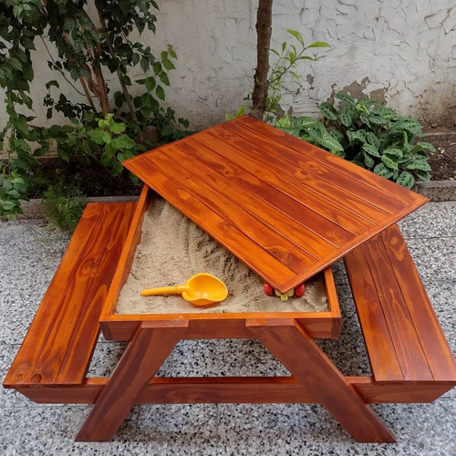 Imagen 1 de 8 de Mesa Arenera Infantil De Madera Pintado