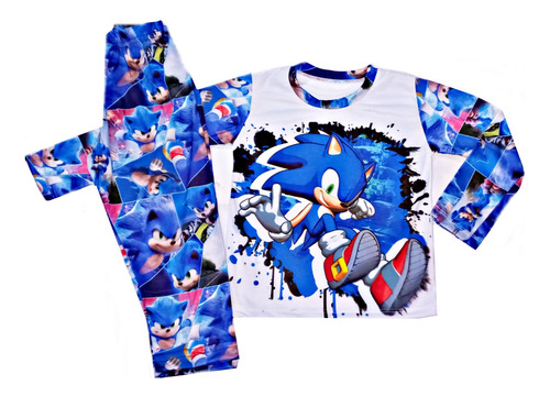 Pijama Pantalon Y Remera Manga Larga, Sonic Varios Dieños!!
