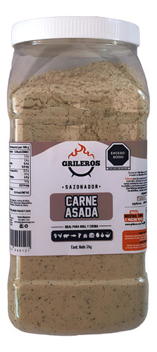 Sazonador Para Carnes, Grileros, Carne Asada Cont. 2 Kg