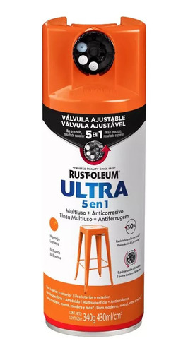 Spray Aerosol 5 En 1 Ultra Cover R.oleum Naranja Brillante