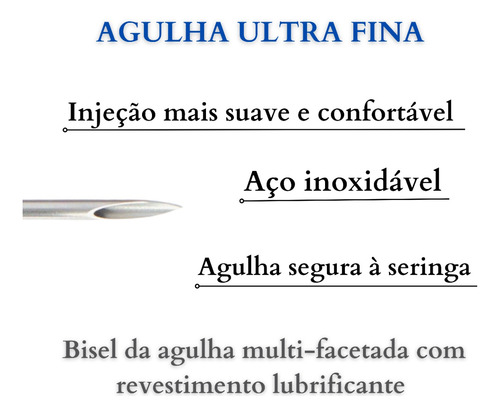 Kit 50 Seringa Para Insulina 0,5ml 8mm X 0,30mm 30g Uniqmed
