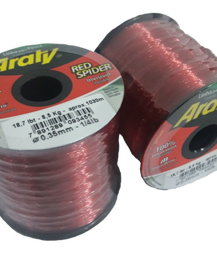 Linha Pesca Araty Red Spider 0,45 Mm 100 Gramas C/2 Unidades