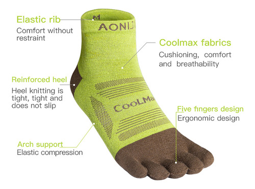 Calcetines Aonijie E4838 Para Correr Con Cinco Dedos, 3 Pare