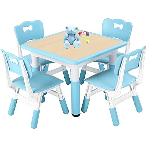 Funlio Juego De Mesa Y 4 Sillas Para Niños, Juego De Mesa Y