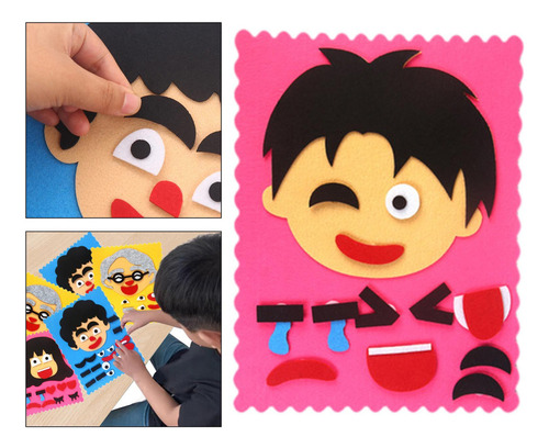Nuevo Emociones Cara Sentimientos Fieltro Juguete Niños