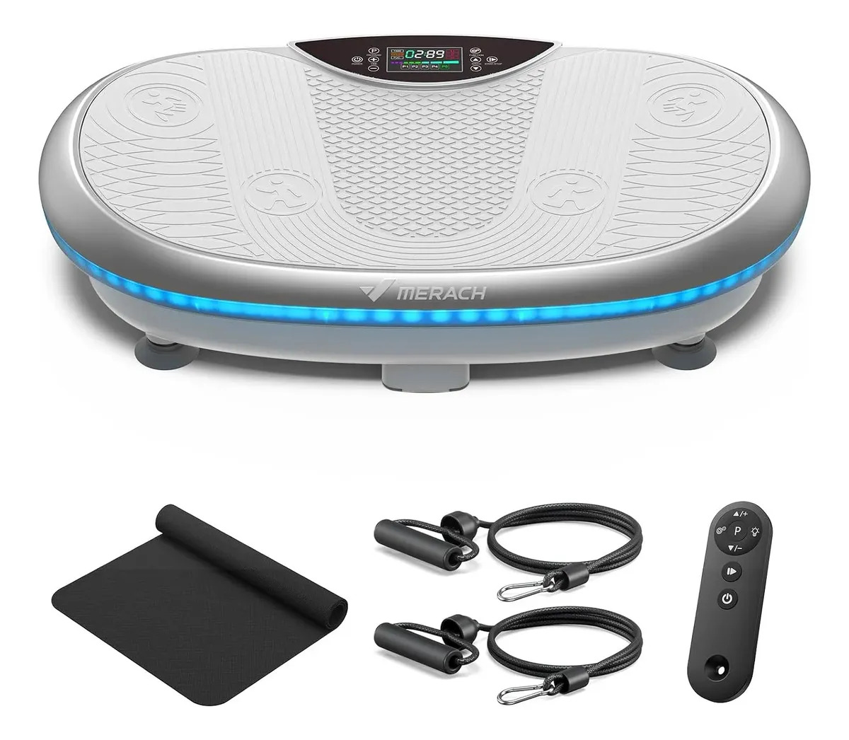 Plataforma Vibratoria Merach CV55 4D con Pantalla LED, Bluetooth y Drenaje Linfático Blanco