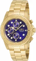 Comprar Reloj pulsera Invicta 19157 con correa de acero inoxidable color oro - fondo azul
