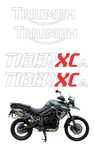 Kit Adesivo Para Triumph Tiger 800xca 2016-2018 15134 Cor BRANCO/VERMELHO