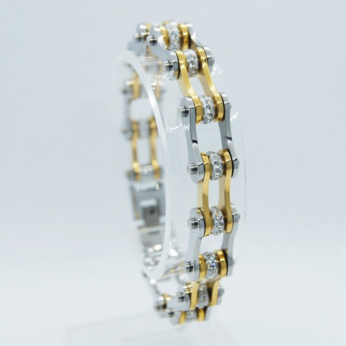 Imagen 3 de 6 de Pulsera Biker Acero Inoxidable Tipo Cadena Edicion Limitada