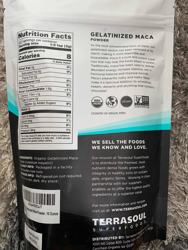 Terrasoul Harina Maca Orgánica 454g