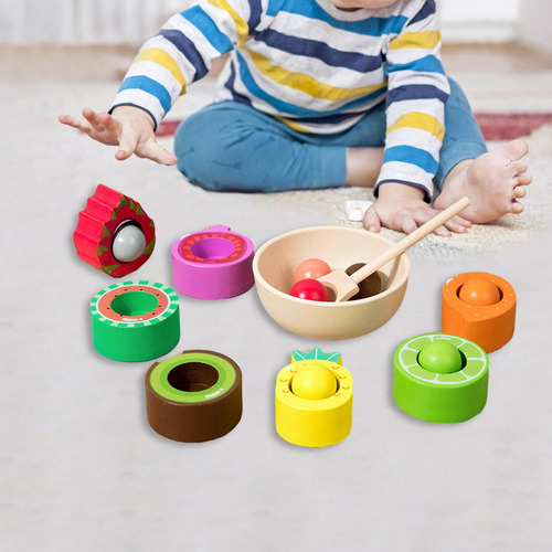 Bola De Arco-íris Em Copo Brinquedo Montessori, Bola De