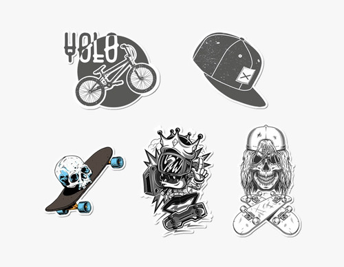Imagen 3 de 5 de Pack De 20 Stickers De Skate (p022)