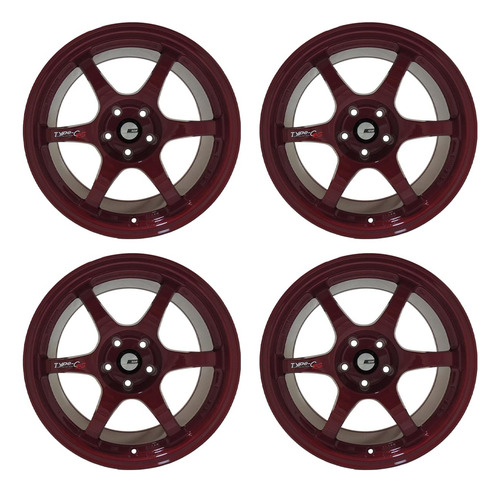 Jogo Roda Ssr Type-c Sr Aro 18x10.5 5x114.3 Et20 Vermelho