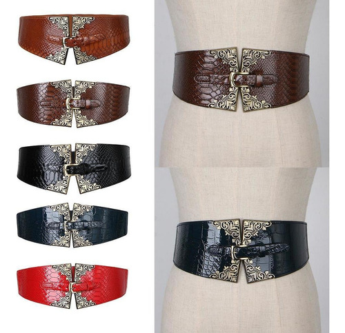 Jj Feminino Elástico Elástico De Cintura Larga Cinto Vestido