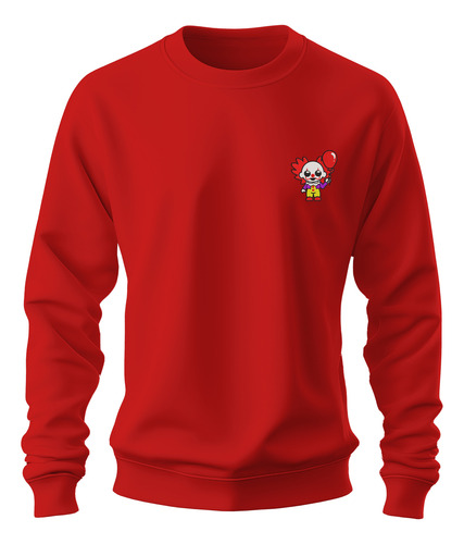 Sudadera Sweater Bordada Payaso It Globo Rojo Miedo Malo