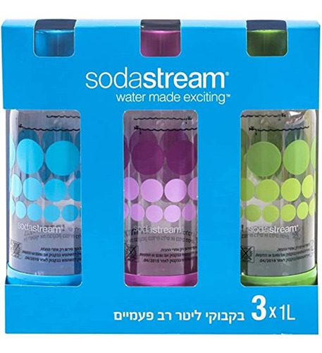 Original Sodastream Three Pack 1 Litro Botellas De Carbon -