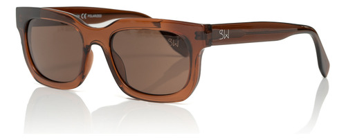Óculos De Sol Masculino Robusto Quadrado Polarizado Bold Uv Armação Marrom Haste Único Lente Único Desenho Quadrado Robusto