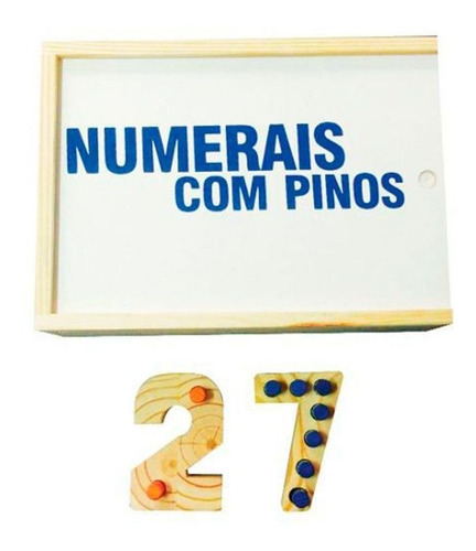 Brinquedos Educativos - Numerais Com Pinos 54 Peças