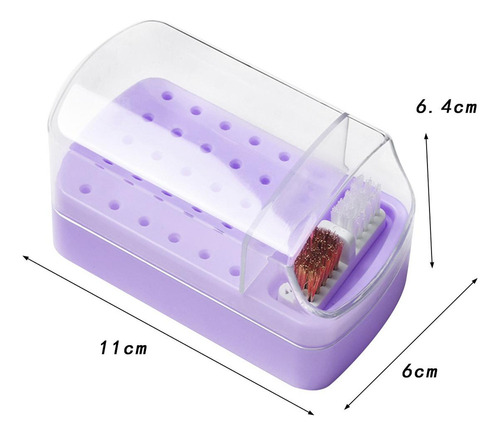 Soporte Para Brocas De Uñas 2 En 1, Estuche Para Violeta
