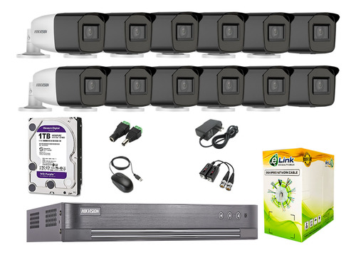 Cámaras Seguridad Exterior Kit 12 Varifocal Full Hd 1tb Wd