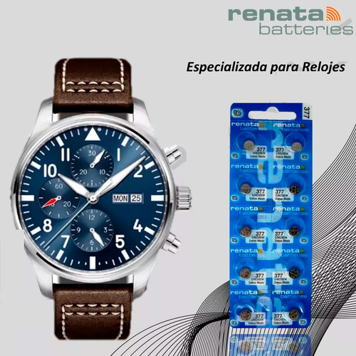 Caja 100 Pilas 377 Sr626sw Renata 626 Oxido De Plata Reloj