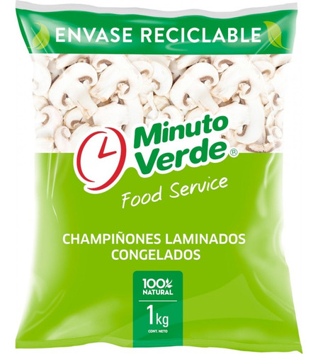 Caja 10 Champiñones Congelados Laminados 1kg Minuto Verde