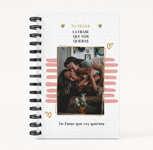 Cuaderno Personalizado San Valentin A5 Tapa Dura Liso