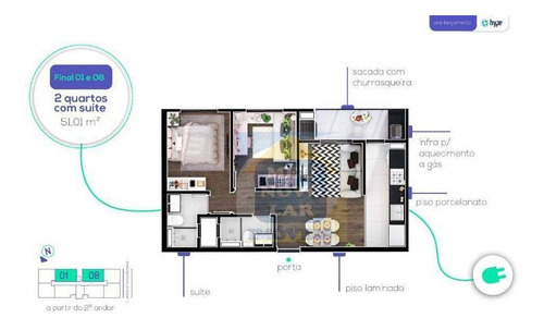 Imagem 14 de 21 de Apartamento Com 2 Dormitórios À Venda, 44 M² Por R$ 329.900,00 - Capão Raso - Curitiba/pr - Ap0469