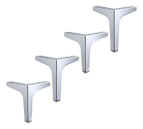 4 X Hierro Metal Muebles Pierna/pies Metal Sofá 13cm Plata