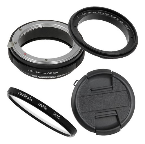 Kit Macro Inverso Nikon F-mount De 52 Mm - Uv Filter, Adapte