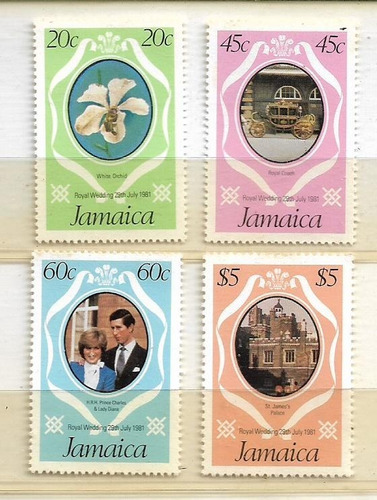 Jamaica 1981 Serie Mint Completa 528/31 Boda Real