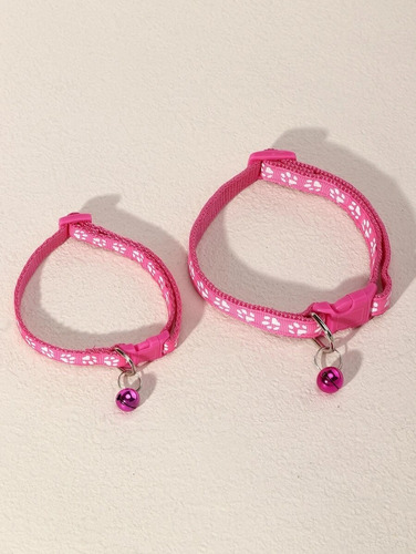 Collar Para Perro O Gato Regulable Con Diseño De Garritas Color Fuccia Tamaño Del Collar Medium