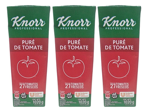Puré De Tomate Knorr Professional X 1020 Gr ( Pack X 3 Unid)