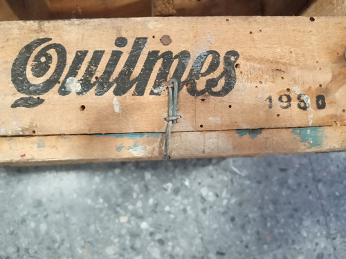 Antiguo Cajon De Cerveza Quilmes De Madera Año 1980 (Usado)