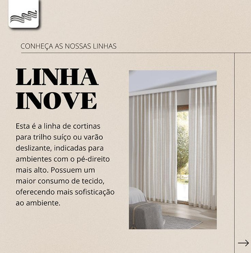 Cortina Inove Duplex Mônaco Trilho Suisso 5,40x2,80m Areia