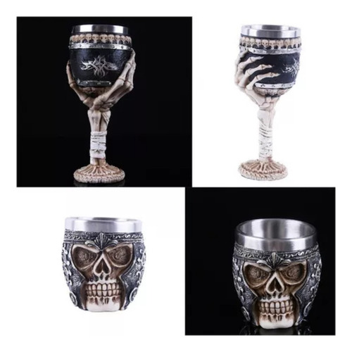 Cráneo Copa De Vino Resina Cráneo Taza Juego De 2