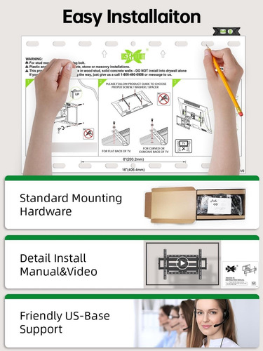 Usx Mount - Soporte De Tv Para Pared Negro
