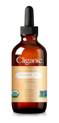 Aceite De Argán Orgánico 100% Puro 60 Ml Usda.