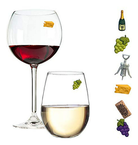 Marcadores Magnéticos Para Copas De Vino, Set De 6