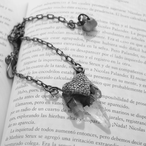 Imagen 9 de 10 de Collar Corazon Con Piedra Natural Cuarzo Cristal, Cod1