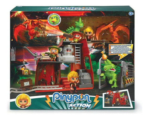 Playset Figura Pinypon Action Ataque Al Campamento Dino Tts