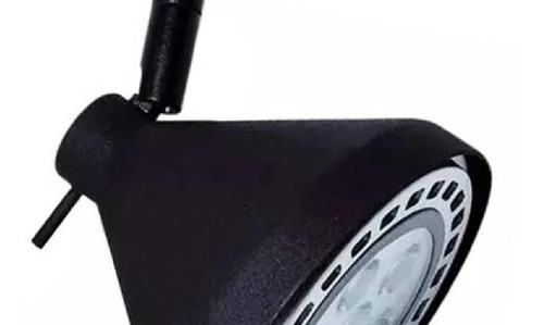 Imagen 2 de 6 de Spot Cabezal Conico Negro Ar111 12w Incluida Para Riel Base
