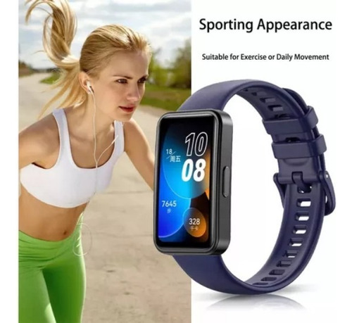 8 Piezas Correa De Extensible Silicon Para Huawei Band 8/9 Negro