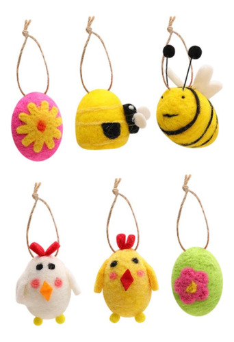 6x Suministros De Fijación De Huevos De Pascua De Fieltro
