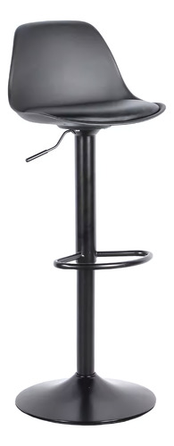 Set 3 Bancos Para Barra Eames Negro Giratorios Y Ajustables Satinado Negro