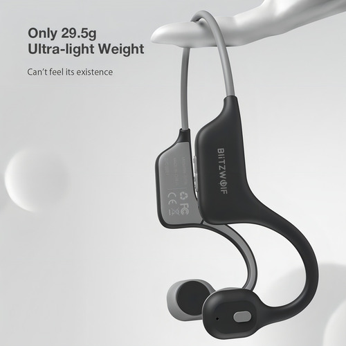 Auriculares de conducción ósea Blitzwolf BW-BTS6 Bluetooth 5.0, color negro