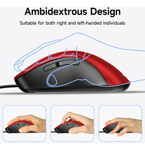 Mouse Con Cable Memzuoix, Mouse Usb Para Ordenador Móvil De