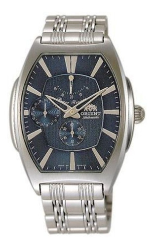 Reloj Orient Automático Rectangular Fondo Azul Cezab004d