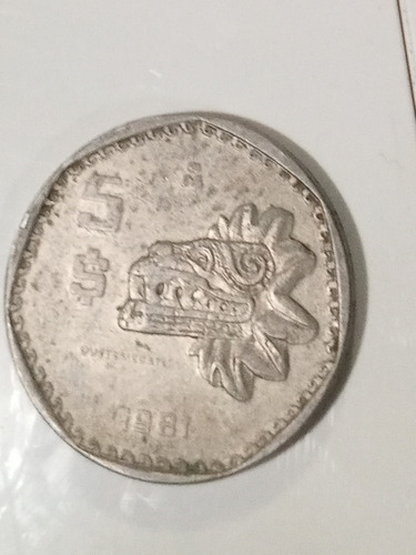 Moneda De Cinco Pesos Quetzalcóatl 1981 Ofrezca 